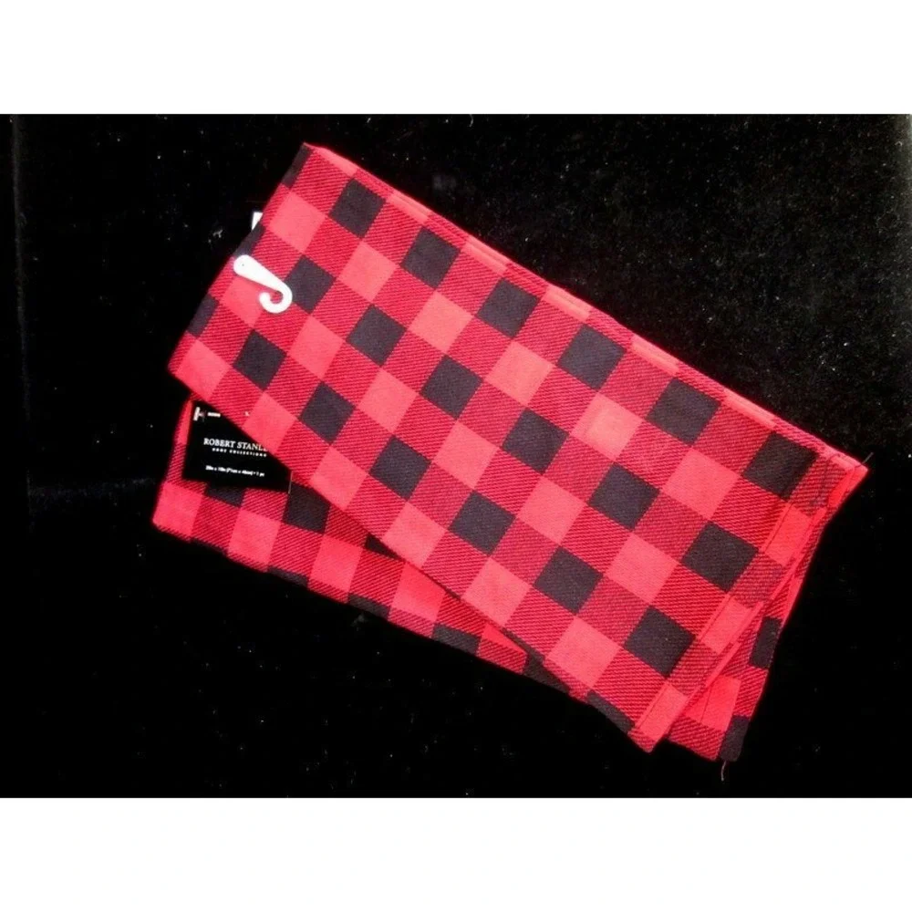 Robert Stanley‎ Northwood Lodge 2 Christmas Tea Towels Black/Red Buffalo Check